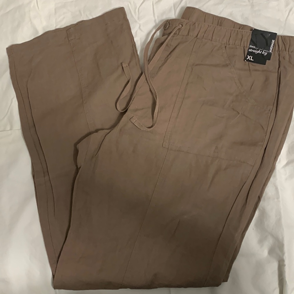 New York & Co linen pocket straight leg pants